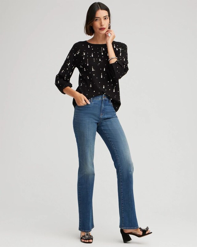 Drop Rhinestone Pullover Sweater - image 2